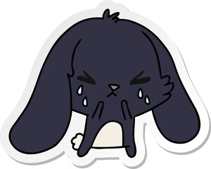 sticker cartoon of cute kawaii sad bunny