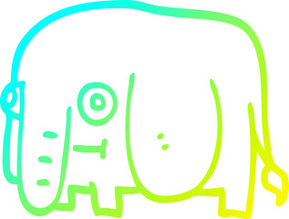 cold gradient line drawing cartoon elephant