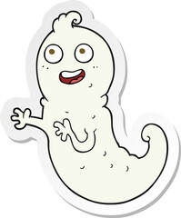 sticker of a cartoon ghost