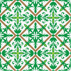 seamless pattern with green leaves