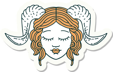tiefling character face sticker