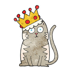 textured cartoon cat with crown