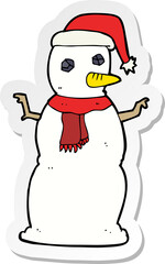 sticker of a cartoon snowman