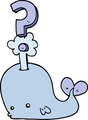 cartoon curious whale