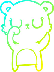 cold gradient line drawing peaceful cartoon bear