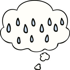 cartoon rain and thought bubble