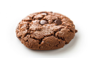 cookie aux pépites de chocolat isolé sur fond blanc