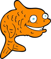 cartoon happy fish