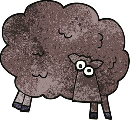 cartoon doodle black sheep