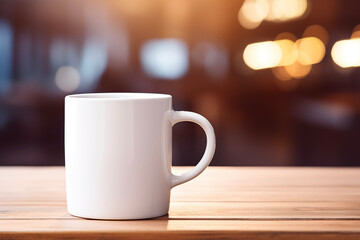 White blank coffee cup mug mockup template.