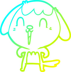 cold gradient line drawing cute cartoon dog