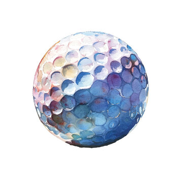 golf ball vector illustration in watercolour style