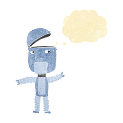 cartoon robot with thought bubble