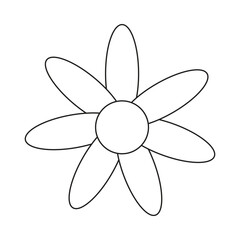 Glyph daisy flower pixel perfect vector icon with white background.