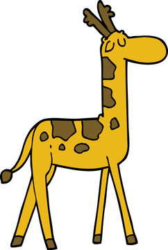 cartoon doodle funny giraffe