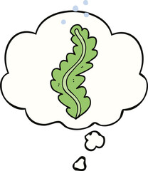 cartoon seaweed and thought bubble