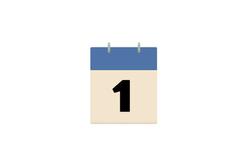1 day one, first, calendar, blue, days of the month, sheets of paper