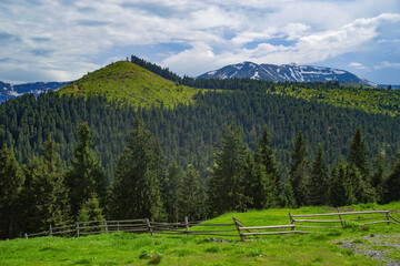 Fototapeta na wymiar View of Prislop Pass in Romania, Europe