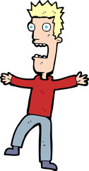 cartoon terrified man