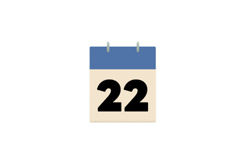 22 day twenty-two, twenty-second, blue calendar, days of the month sheets of paper