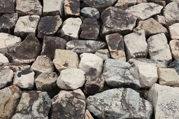 rough granite rock boulders protection of coastal erosion control 