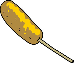 cartoon hotdog on a stick