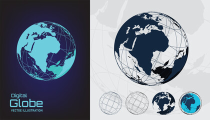 digital globe vector illustration