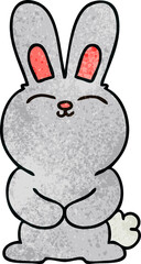 quirky hand drawn cartoon rabbit