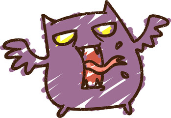 Spooky Bat Chalk Drawing