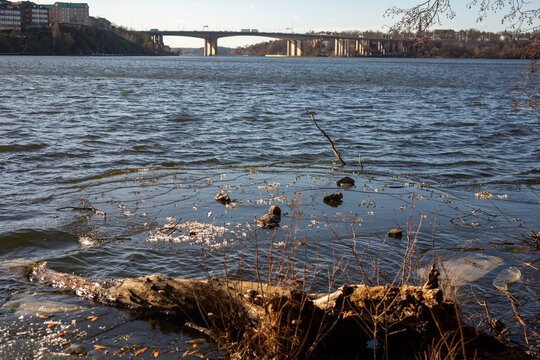 Stockholm river in winter