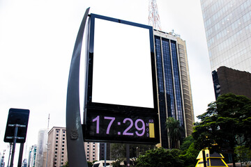 Billboard blank mock up in the city of Sao Paulo. Use this photo day mockup for your outdoor design.