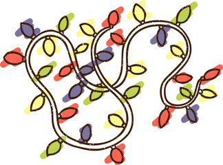 Christmas Lights Chalk Drawing