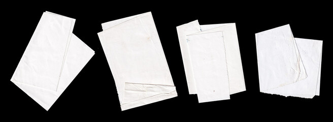 Folded white paper texture sets with a wide variety of shapes