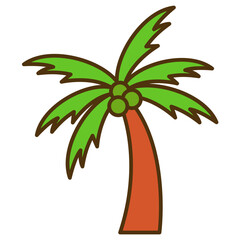 illustration of a palm. coconut tree
