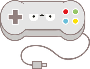 flat color retro cartoon game controller