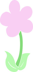 cute flat color style cartoon flower