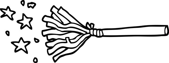 line drawing cartoon magic broom