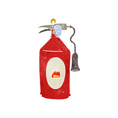 retro cartoon fire extinguisher