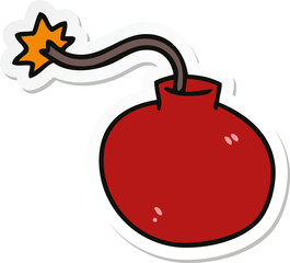 sticker of a quirky hand drawn cartoon bomb