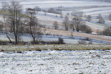Agricultural areas at the end of winter