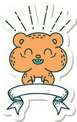 sticker of tattoo style happy hamster