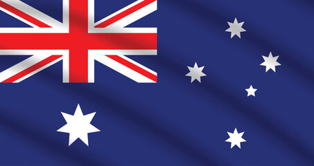 Flat Illustration of the Australia flag. Australia national flag design. Australia wave flag.
