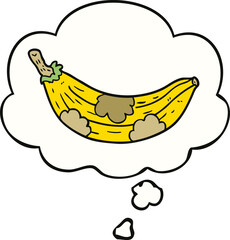 cartoon old banana and thought bubble