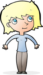 cartoon woman shrugging