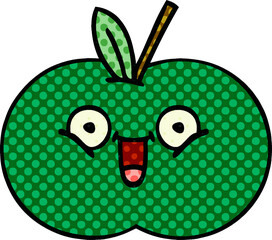 comic book style cartoon juicy apple