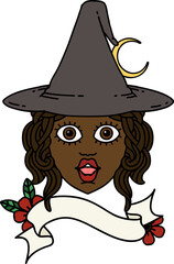 human witch character face illustration