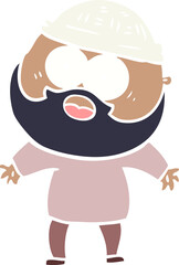 flat color style cartoon bearded man