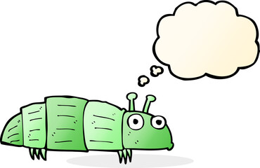 cartoon bug with thought bubble