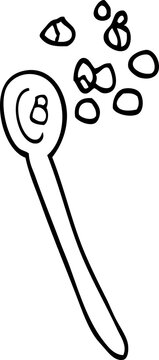 recommend clip art: line drawing cartoon cereal on a spoon
