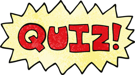 cartoon doodle quiz sign